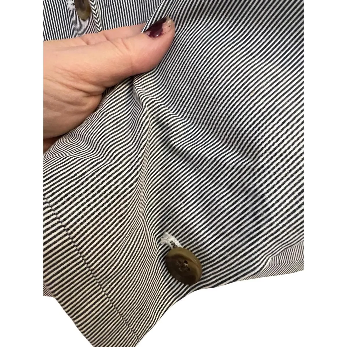 Gap Women's 6 Blue White Seersucker Striped Academy Blazer Jacket Pockets Casual - Image 4