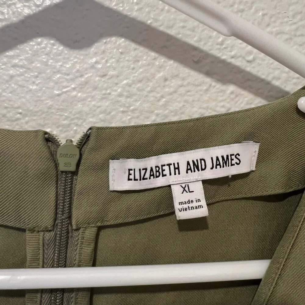 Elizabeth and James Green Soft V Neck Relaxed Fit Jumpsuit XL - Image 7