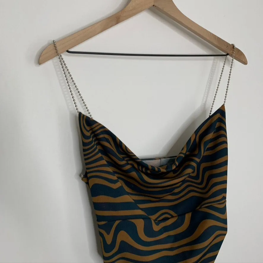 MAISIE WILEN Ssense Exclusive Orange And Blue Mesh Slip Dress Womens Small Green - Image 8