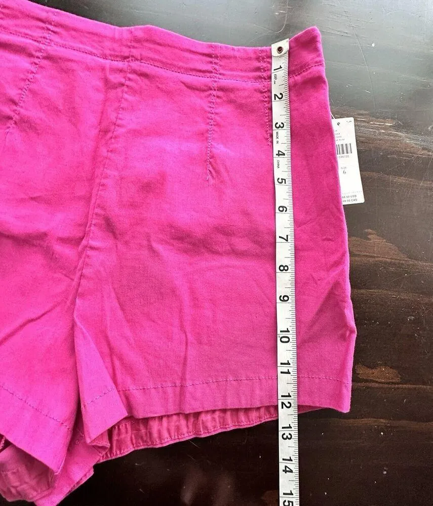 NWT Anthropologie Maeve 6 high rise bright pink shorts - Image 6