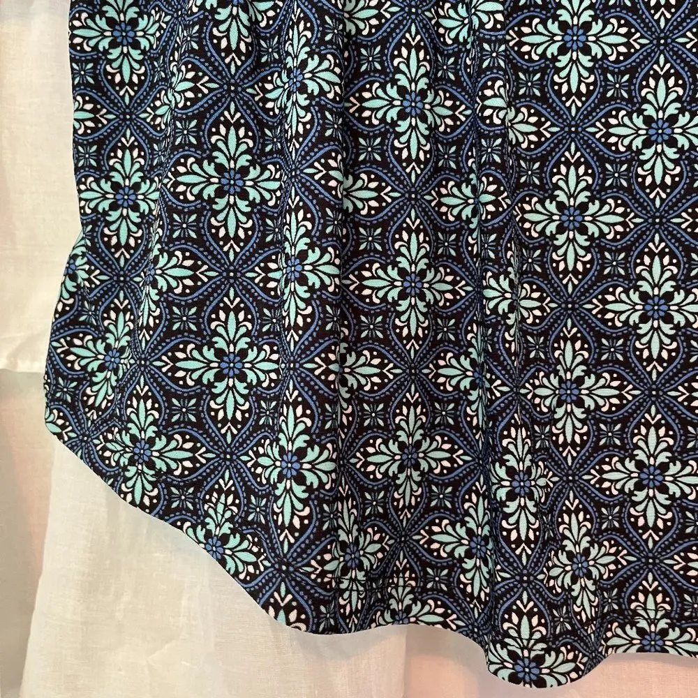 Multi-Colored Pattern Tank Top Silver Button Detail - Size XS - Image 3