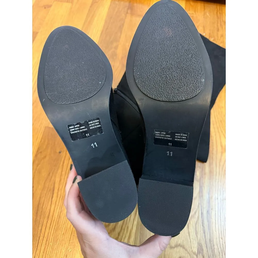 Seychelles Women’s 11 Black Faux Suede Over the Knee High Zipper Heeled Boots - Image 4