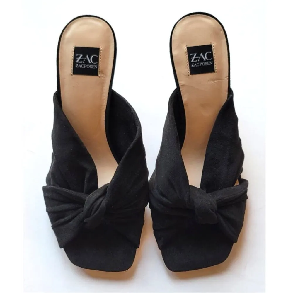Zac Zac Posen Nathalie Mule Black Suede Sandals 5.5 NWOB - Image 2