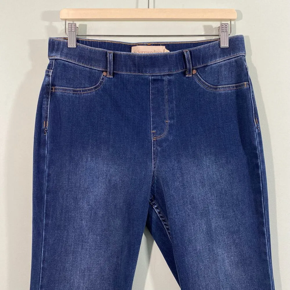 Soft Surroundings Women Blue River Wash Ultimate Denim Pull On Jeans Size M - Image 2
