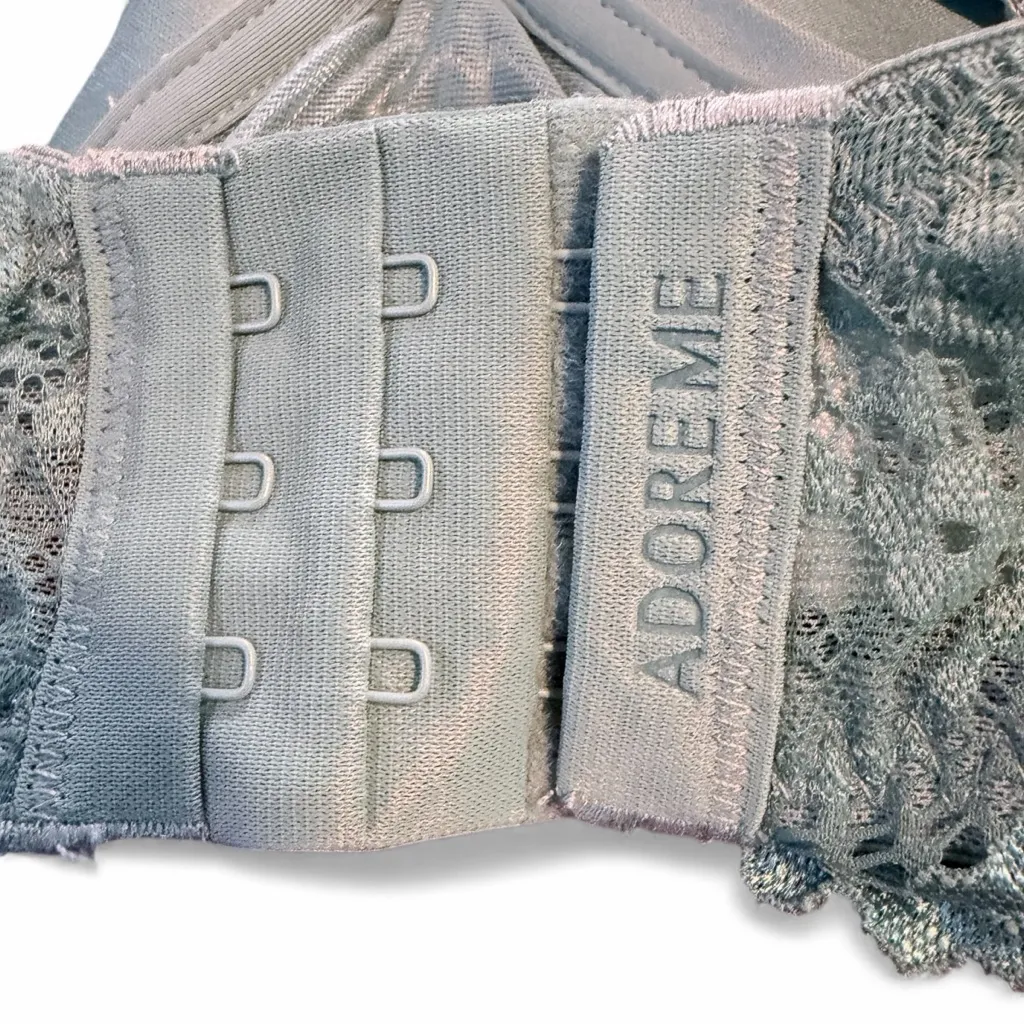 Adore Me balconette moulded cup bra with lace trim and modular straps size 38DDD - Image 5