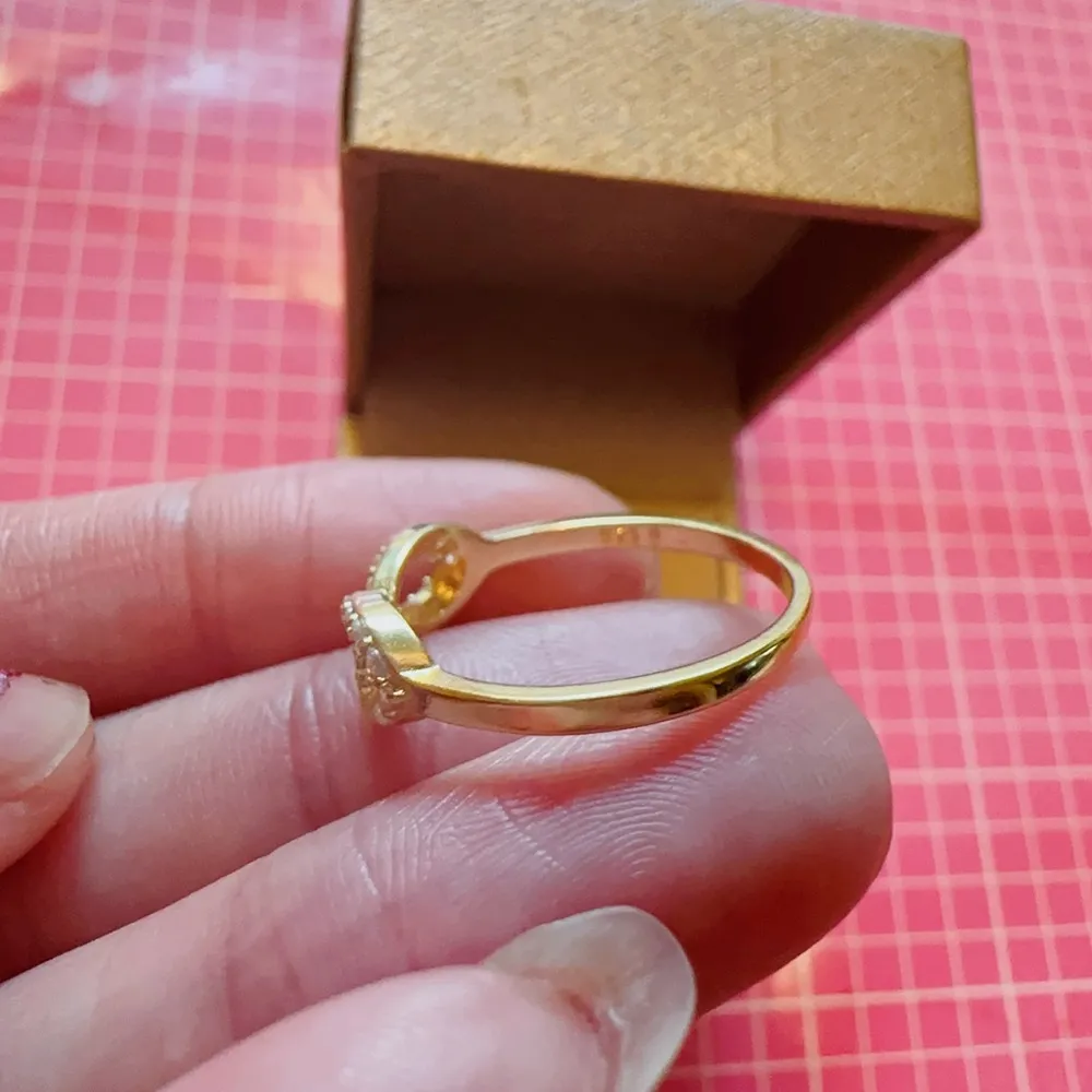 Stella Rose London 925 sterling silver paved golden ring with ♾️ forever sign - Image 5