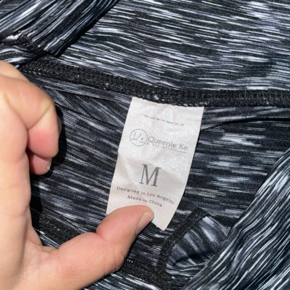 Full Length Patterned Leggings Black Size M - Image 3