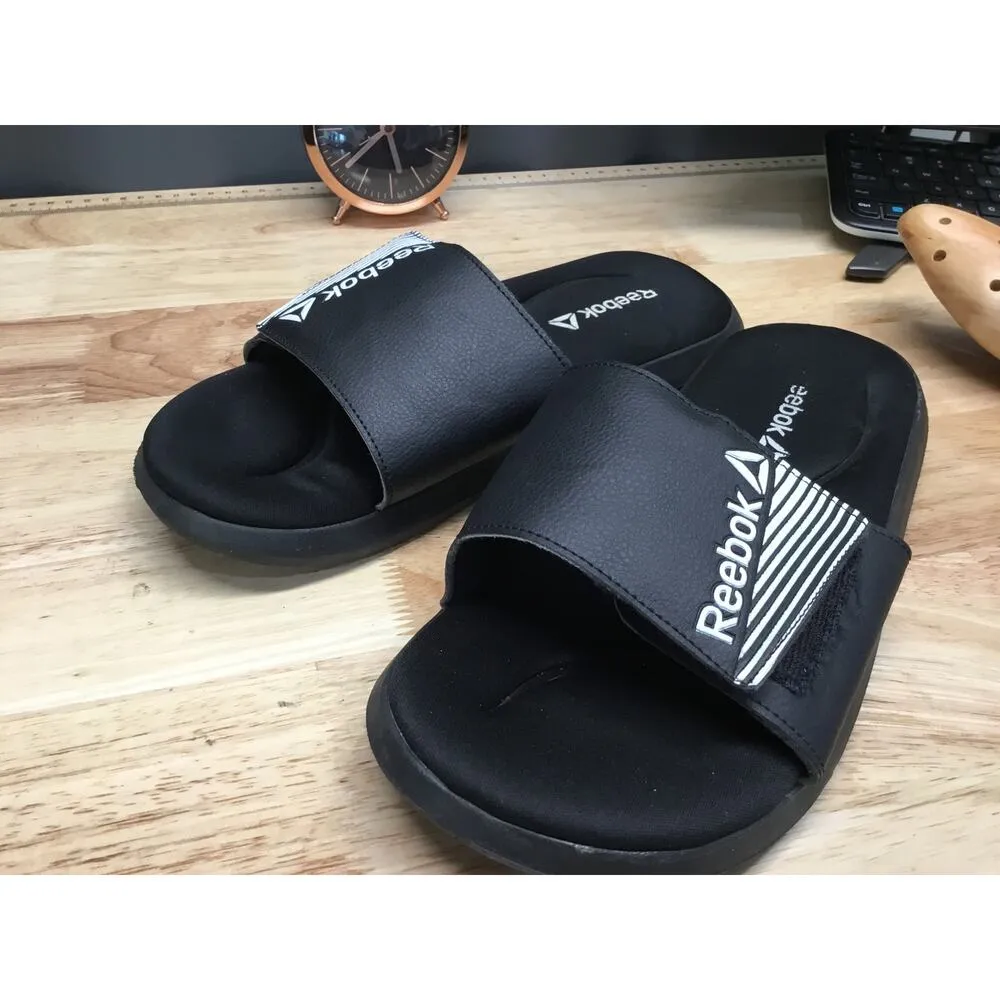 Reebok 35006WBH Sandals Women US 9 Black Slip-On Open Toe Memory Foam Slippers - Image 4