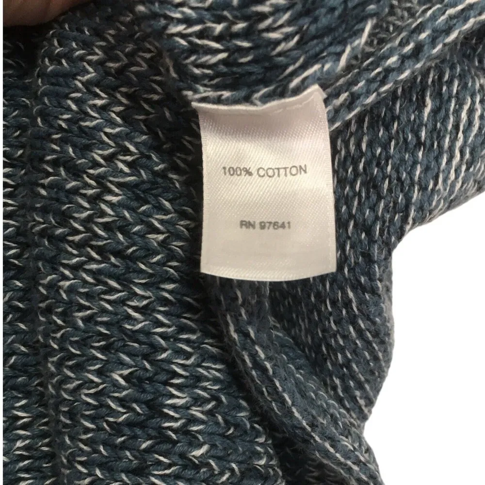 Pure Jill Sweater Womens M J Jill Knit Long Sleeve 1 Patch Pocket Marled Teal - Image 12