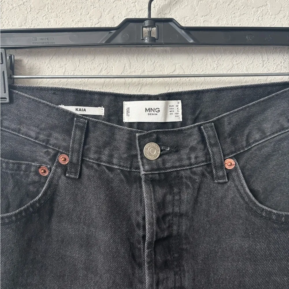MNG Black/Gray straight Leg Jeans size 6 - Image 4