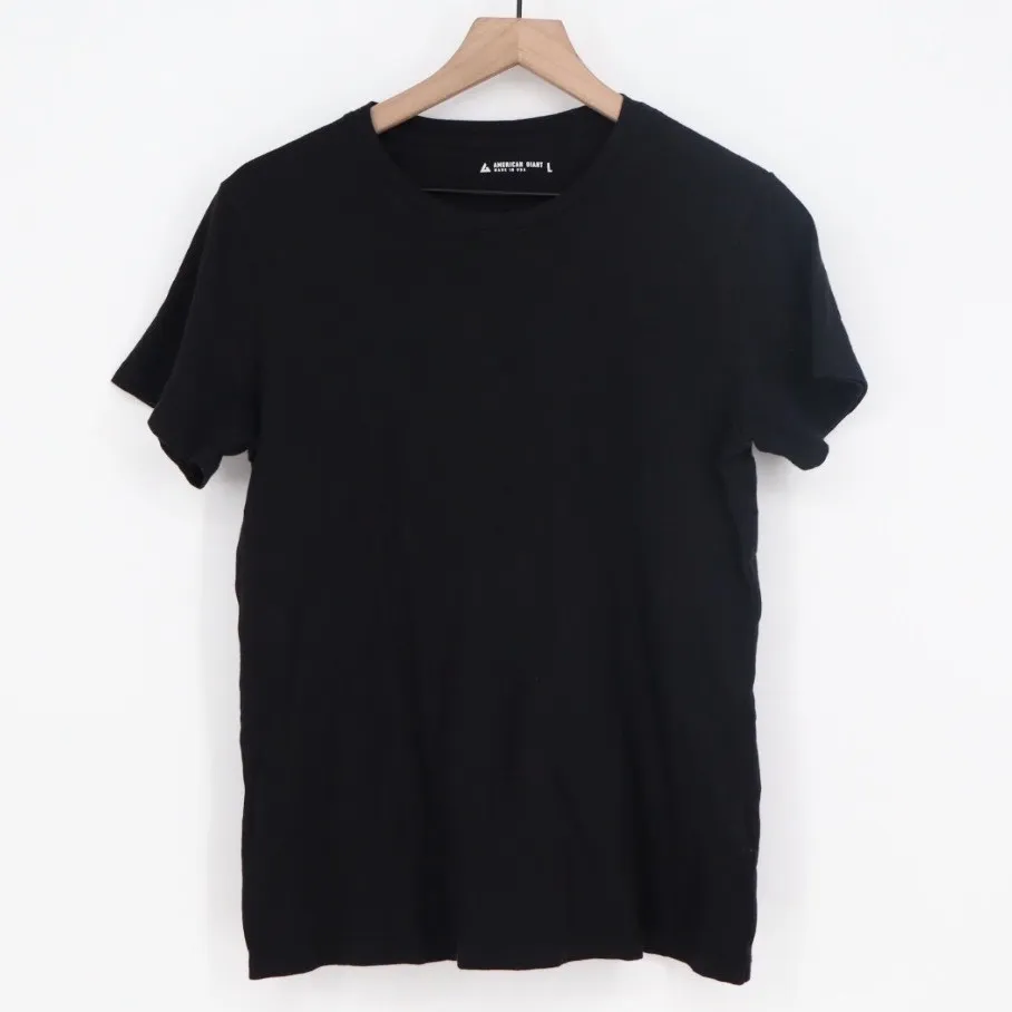 American Giant Black Crew Neck T Shirt Made in USA Size Large Mens Womens - Image 2