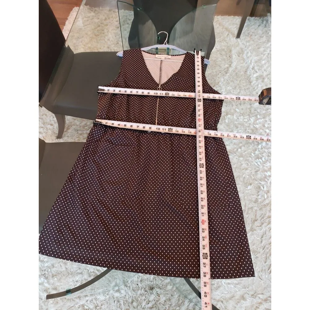 Emma & Michele Women's Black Polka Dot V-Neck Sleeveless Knee Length Dress 2X - Image 12