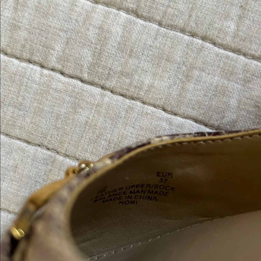 Sam Edelman Nori, goldtone horse bit pointed toe, snakeskin ballet flats 7 - Image 9