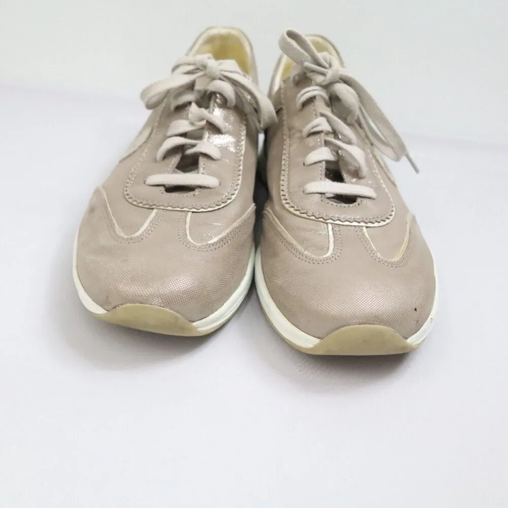 Mephisto Yael Runoff Womens Sz 9.5 Silver Metallic Leather Casual Shoes Sneakers - Image 5