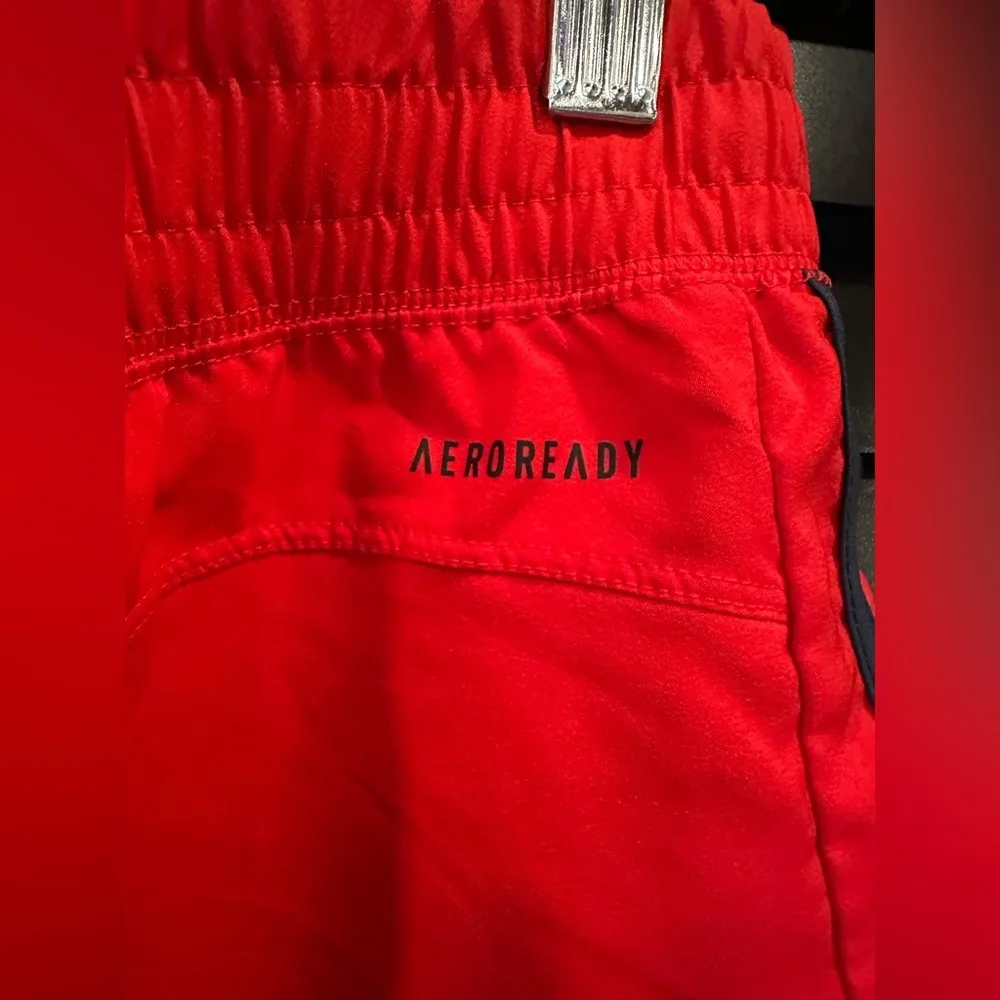 EUC Adidas red Areoready and blue stripe shorts - Image 6