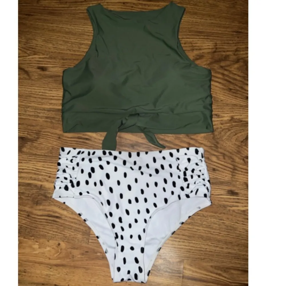 Polka dot bikini set Green Size L - Image 2