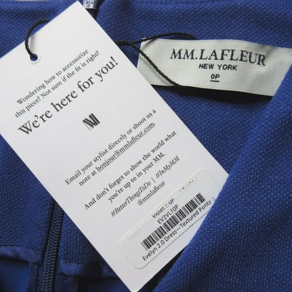 NWT MM. Lafleur Evelyn in Violet Purple Textured Ponte Sheath Dress 0P - Image 3