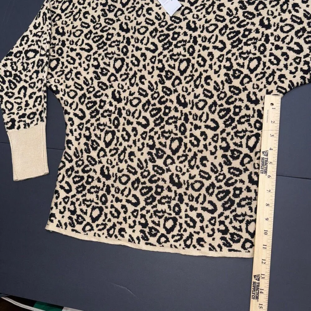 Maurices Cheetah Cat Print Dolman Sweater Quiet Luxury Classic Business Casual - Image 5