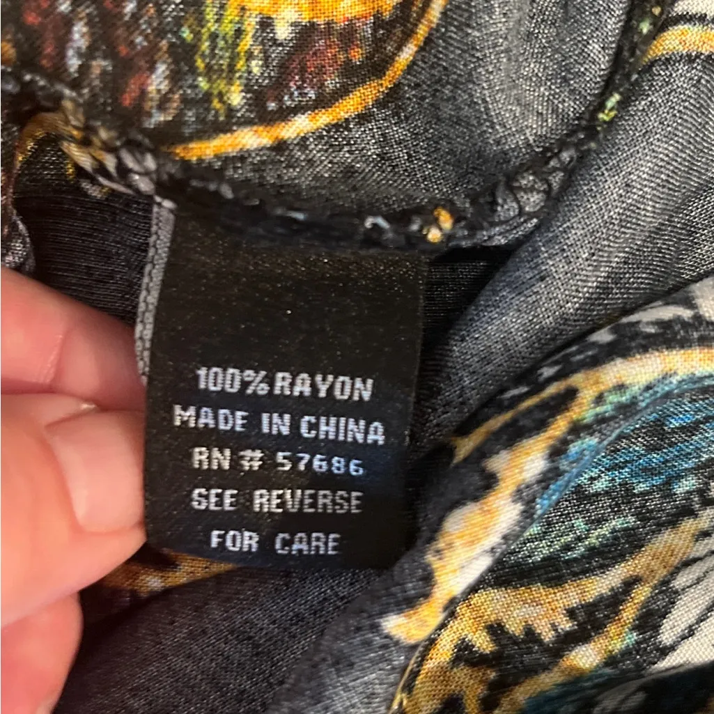 NWT New Look Black Abstract Botanical Print Elastic Waist Comfort Pants 3X - Image 6