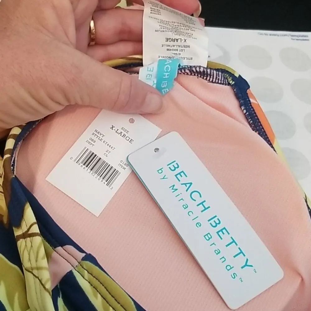 Beach Betty Swim Top by Miracle brand Green Size XL - Image 5