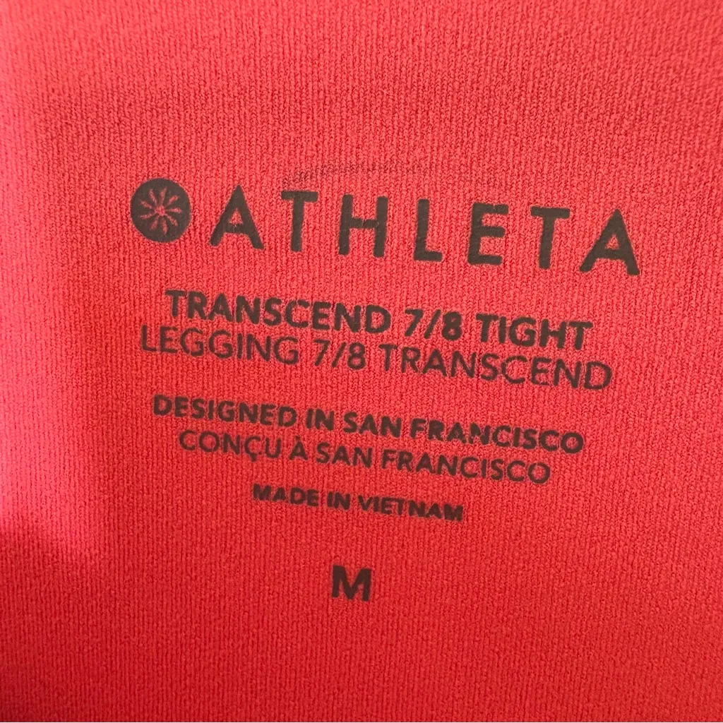 Athleta Transcend 7/8 Tight Leggings‎ Pink Size Medium - Image 7