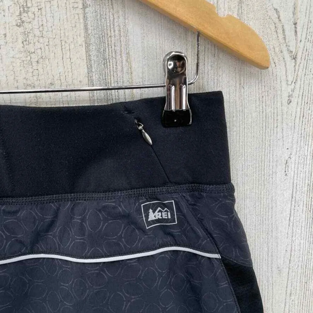 REI Running Athletic Shorts Womens Medium Black Nylon‎ Layered Zip Pocket - Image 5