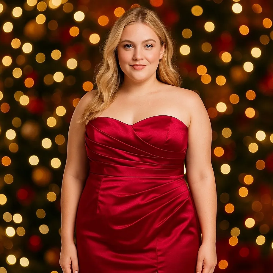 Bill Levkoff Red Strapless Ruched Satin Formal Dress Size 20 Plus Size Dress - Image 12