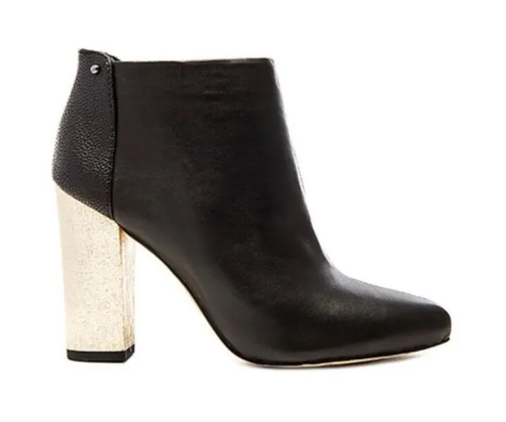 Circus By Sam Edelman Ankle Booties Block Heel Pointed Toe Black/ Gold 8.5M - Image 1