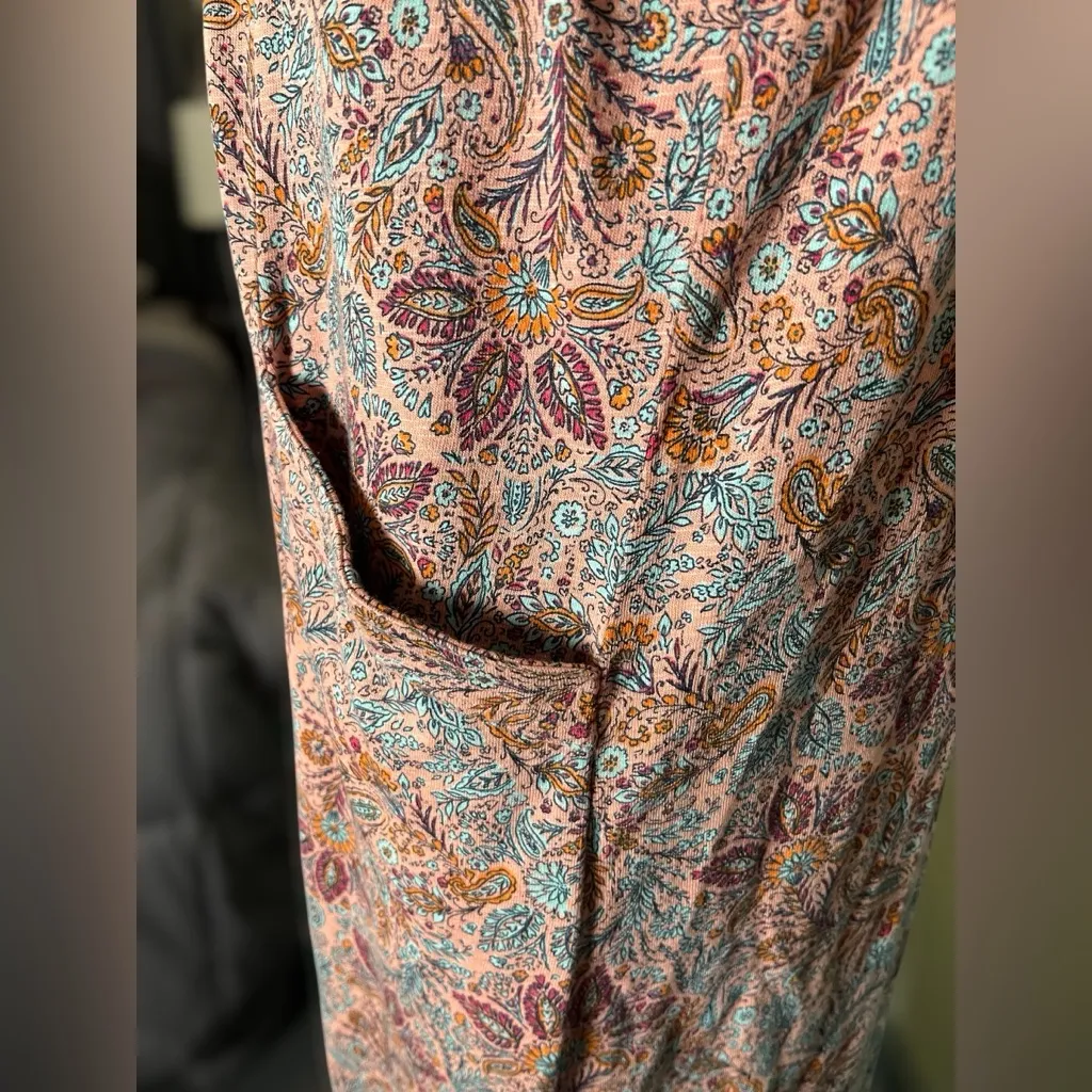 J Jill-Sleeveless V-Neck Dress, NWT. Paisley Floral. Pockets. Cotton. Size Small - Image 7