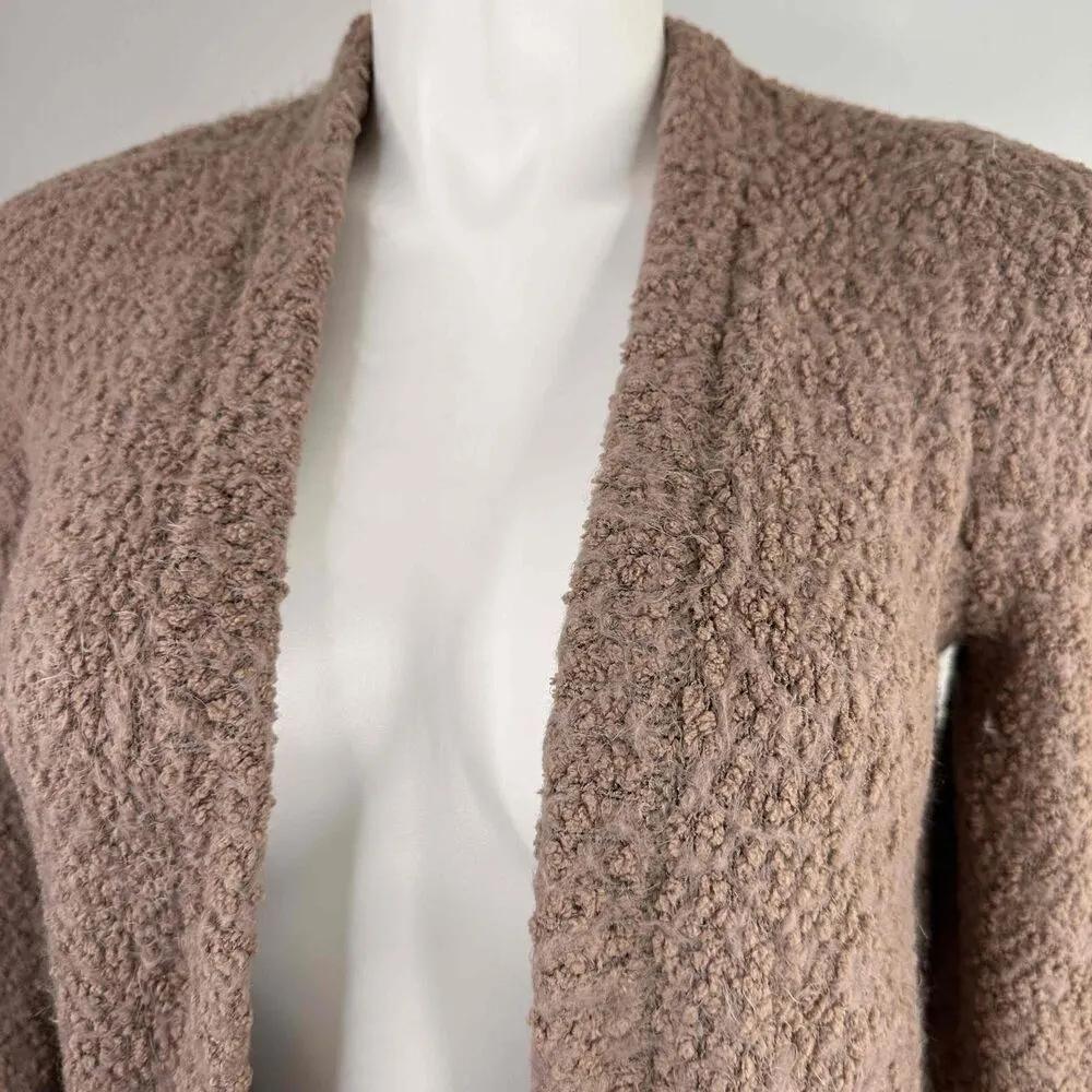 Torrid Women's Taupe Open Front Long Sleeve Shaggy Texture Cardigan Size 00 - Image 2