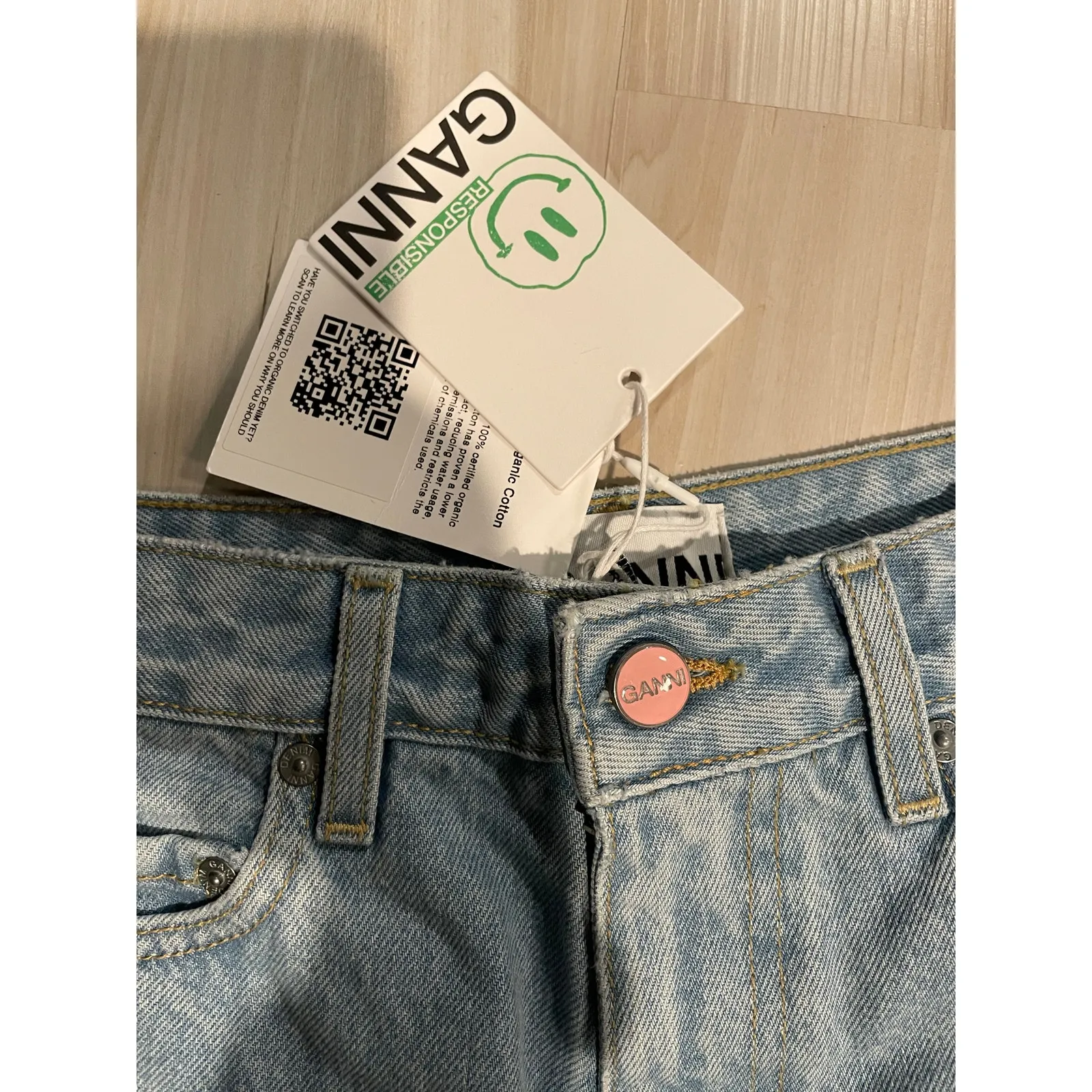 Ganni Denim Betzy high rise flared jeans size 24 waist 32L - Image 7