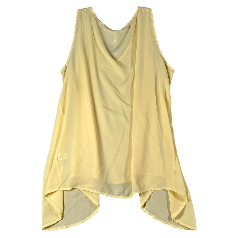 Melissa Paige XL Yellow Sleeveless High-Low V-Neck Lightweight Tank Top - Image 6