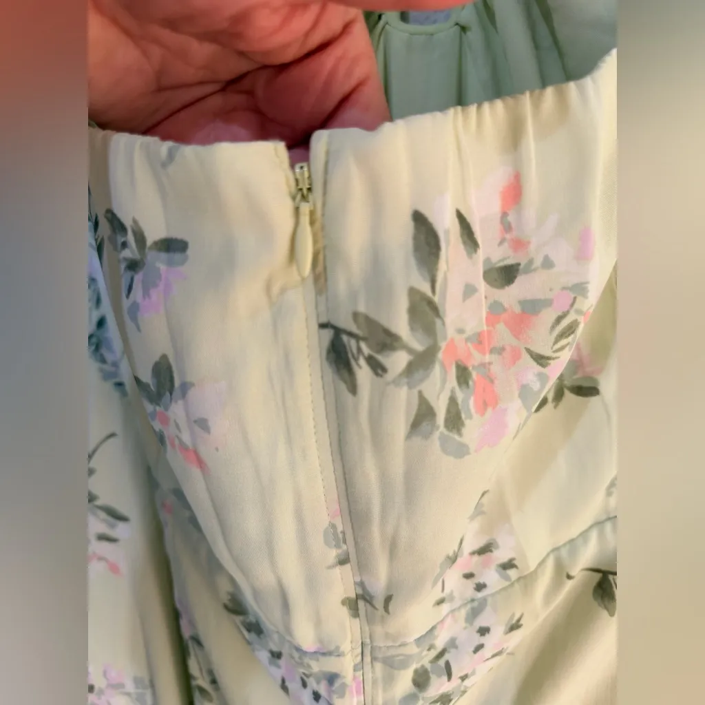 abercrombie halter neck dress (light green and floral) size XL like new - Image 8