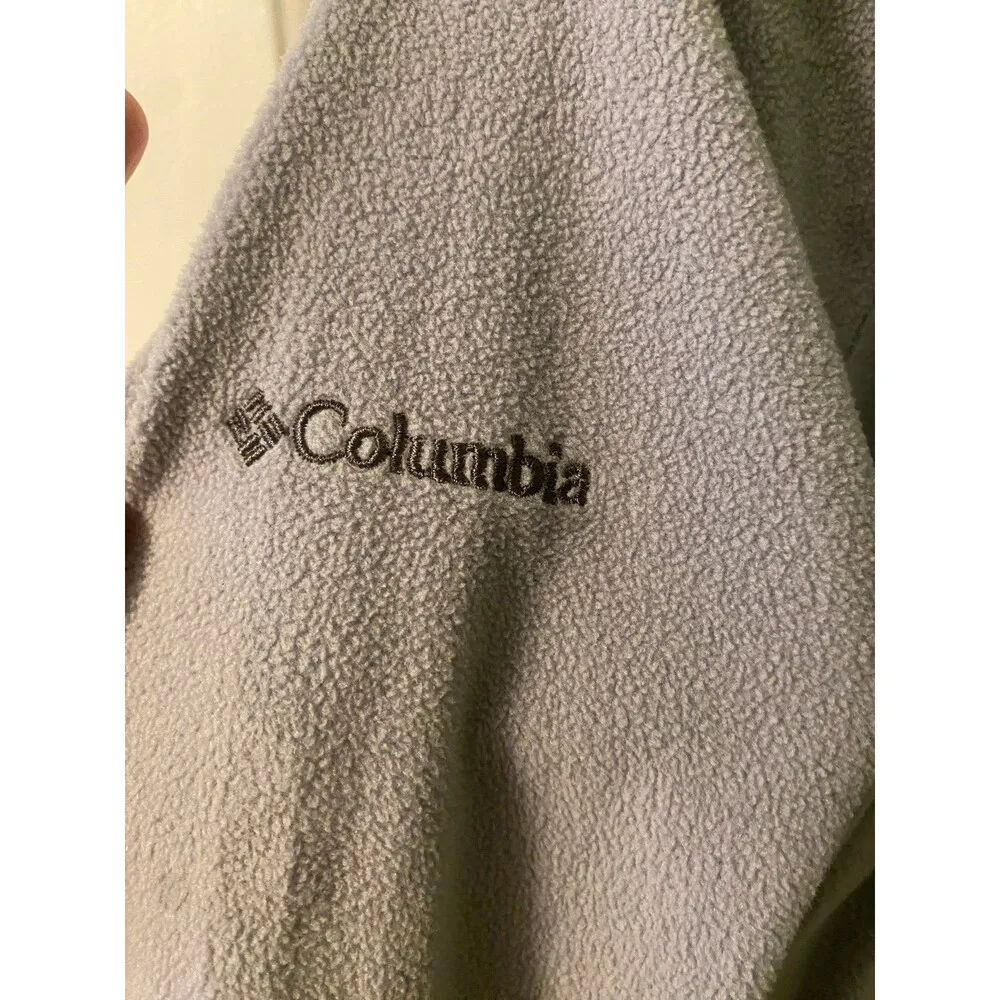 Womens Columbia grey soft fleece half zip hoodie size Large - Image 8