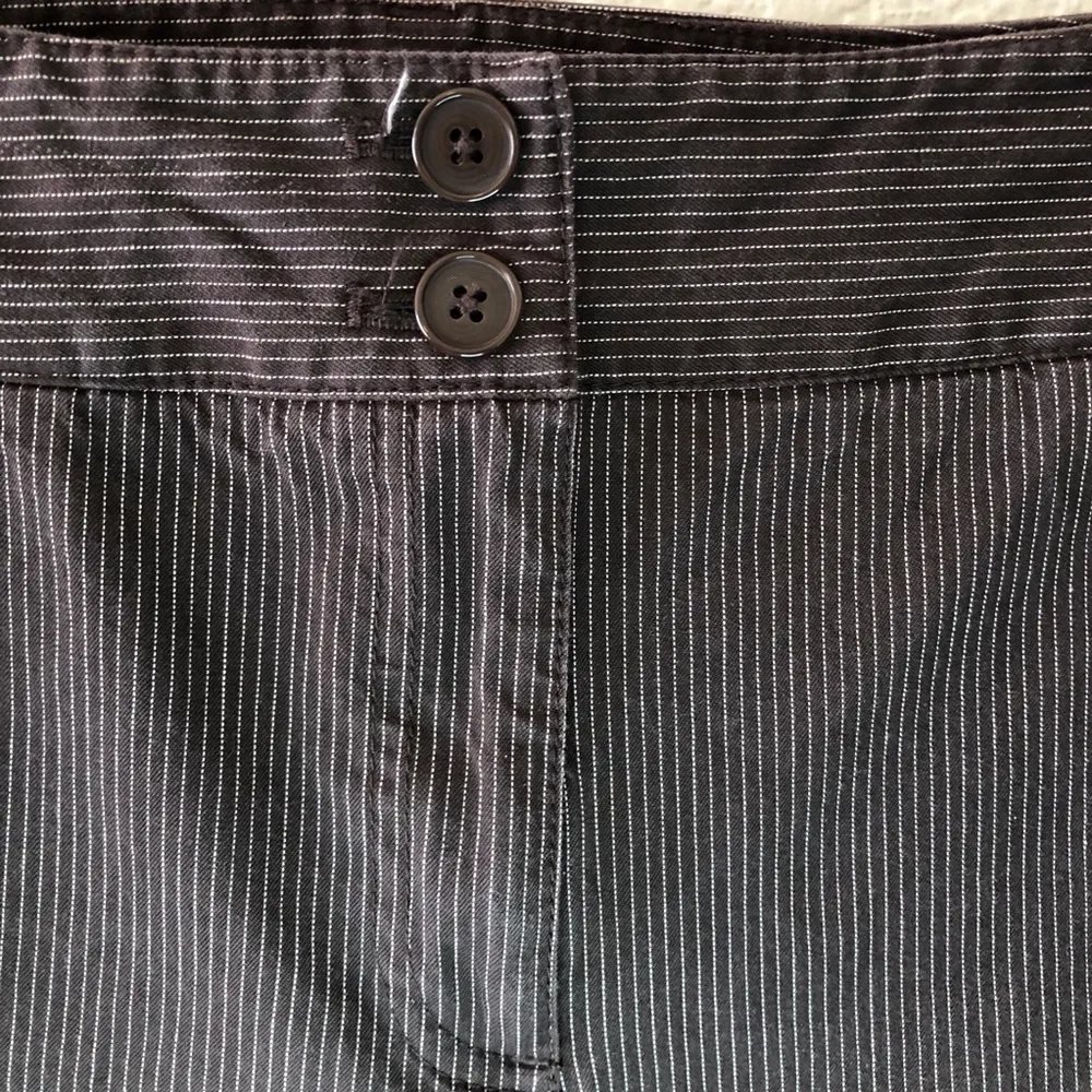 Ann Taylor Pants Brown Pinstripe Wide Leg Trousers Sz 12 EUC Business Casual - Image 5