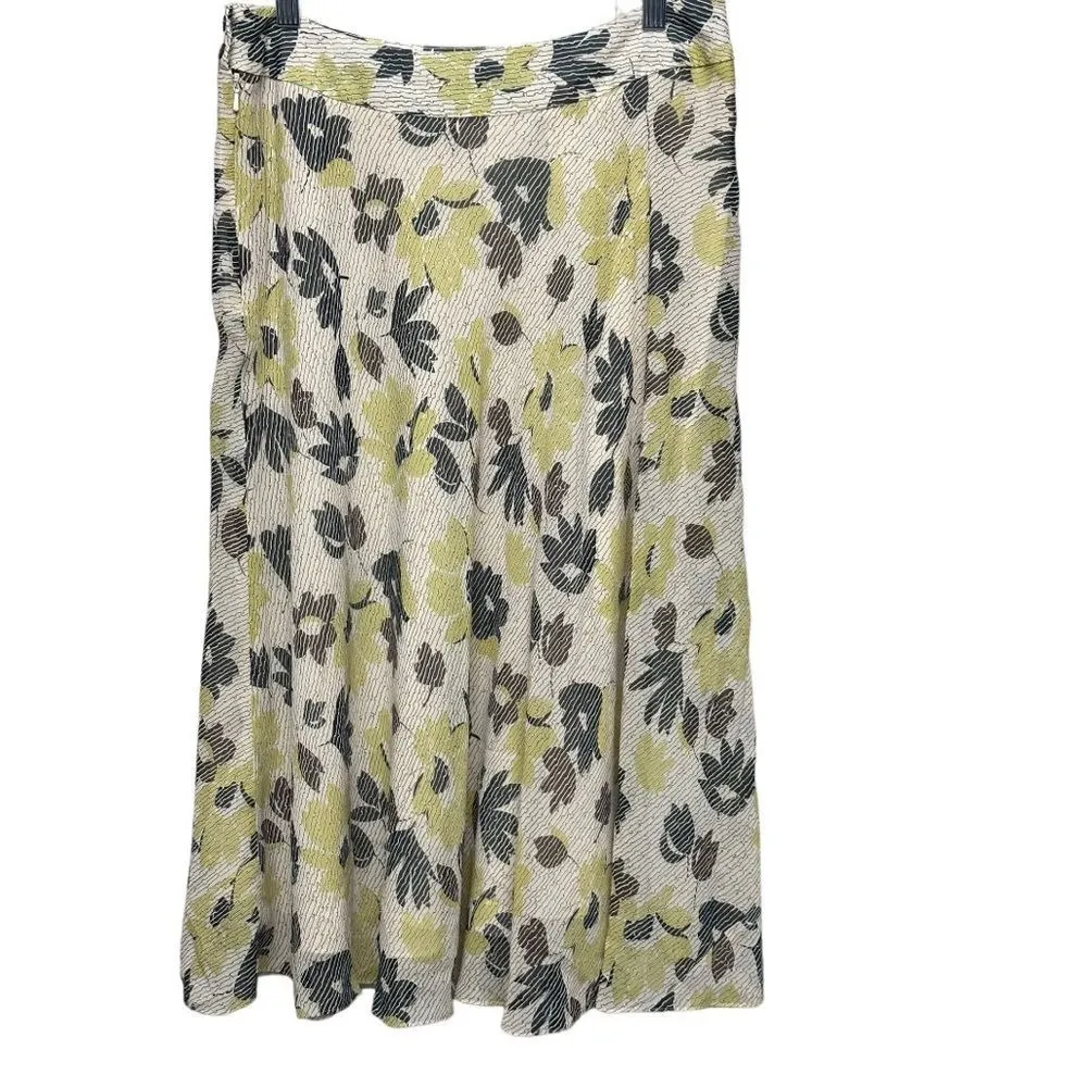 Jones New York 100% Silk Floral Flare Skirt Size 6 Lined Date‎ Night Career Wear - Image 3