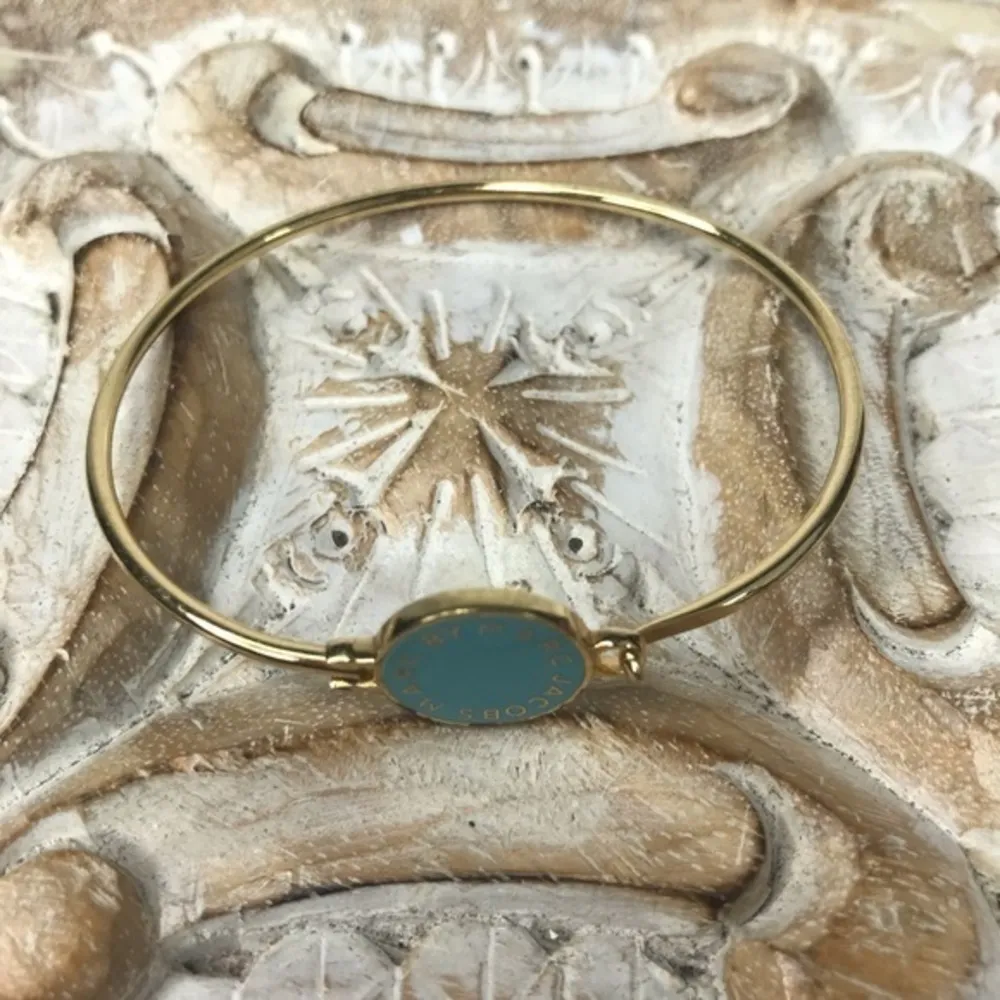 Marc by Marc Jacobs Gold Blue Enamel Button Bangle - Image 3