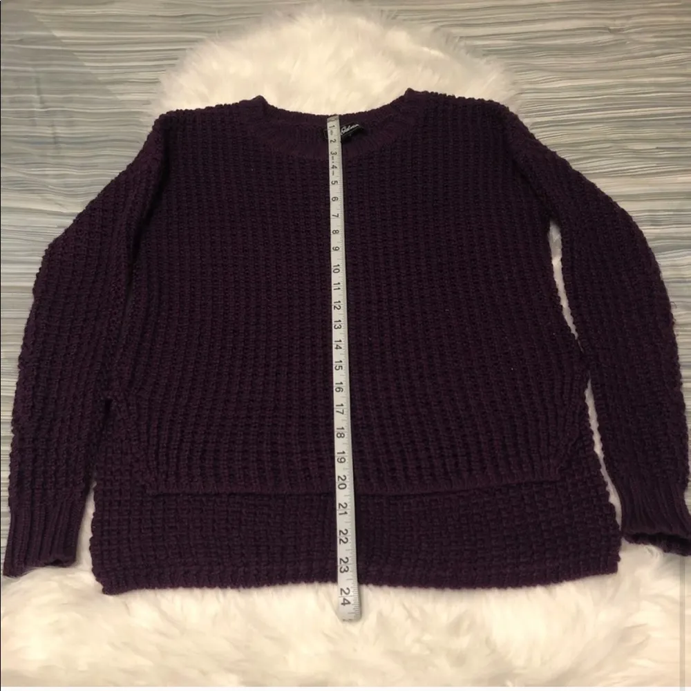 SAM EDELMAN Purple Chunky Knit Wool Blend Sweater - Image 6