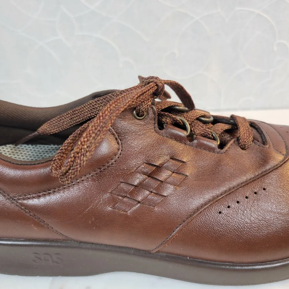 SAS Free Time Teak Womens Shoe 9W Brown Leather Lace Up Walking Tripad Comfort Size 9 - Image 11