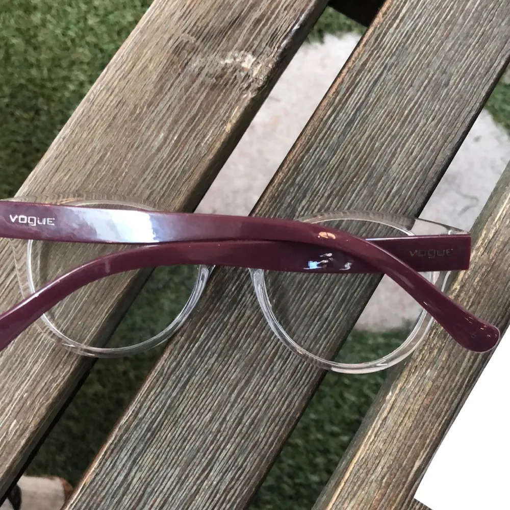 Vogue Purple & Clear Plastic Glasses📝 - Image 2