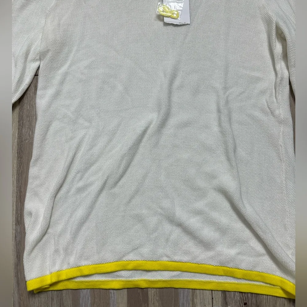 NEW Design History Sweater with Yellow Trim & Bell Sleeves, Size Small - Image 3