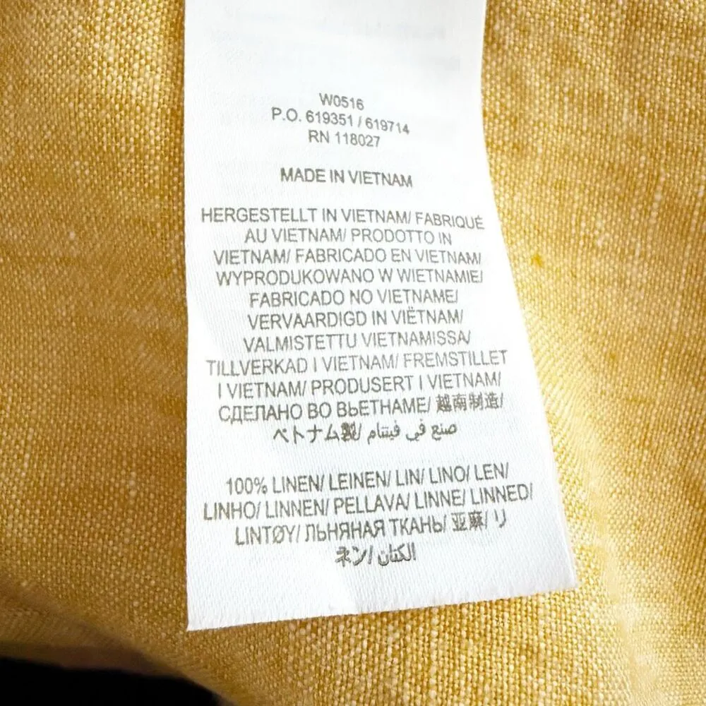 BODEN | Katie Top Blouse Sunflower Yellow Linen Button Back Closure | Size 4 - Image 7