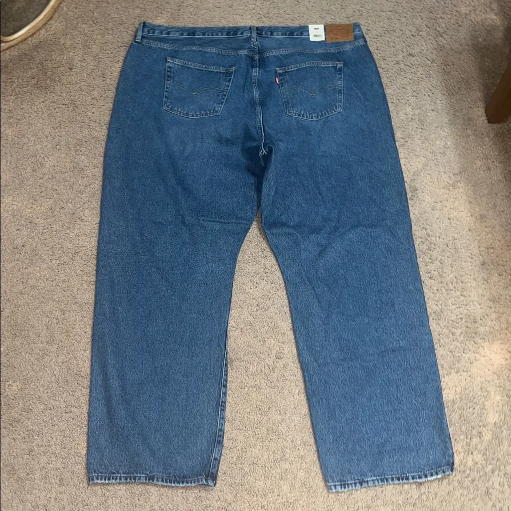 Levi's 501 ‘90s Rigid Loose Straight Leg Jean Not My News Channel Blue 22W - Image 7