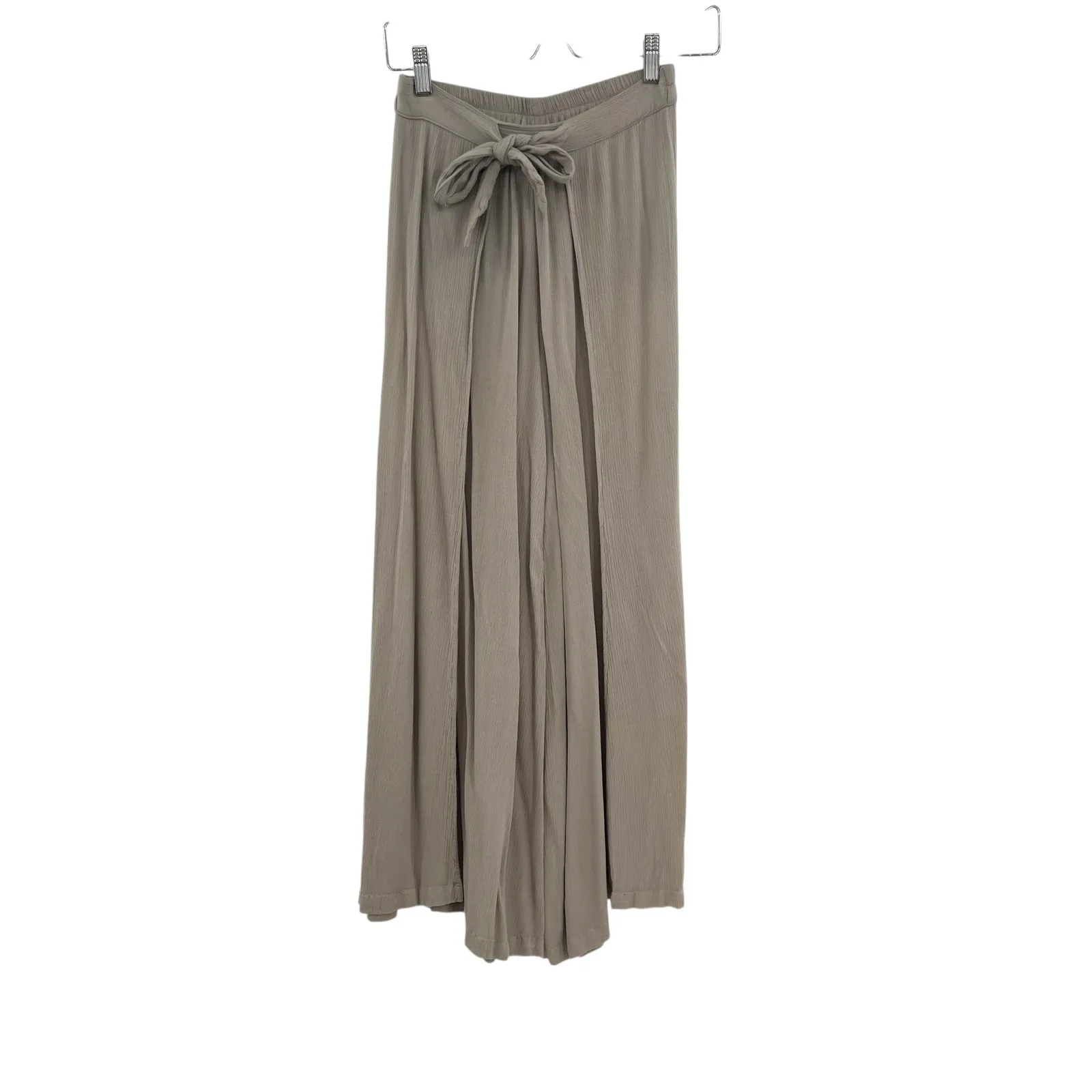 Cleobella Panama Wrap Pant Wide Leg Split Leg Tan Beige Gray Size XS - Image 3