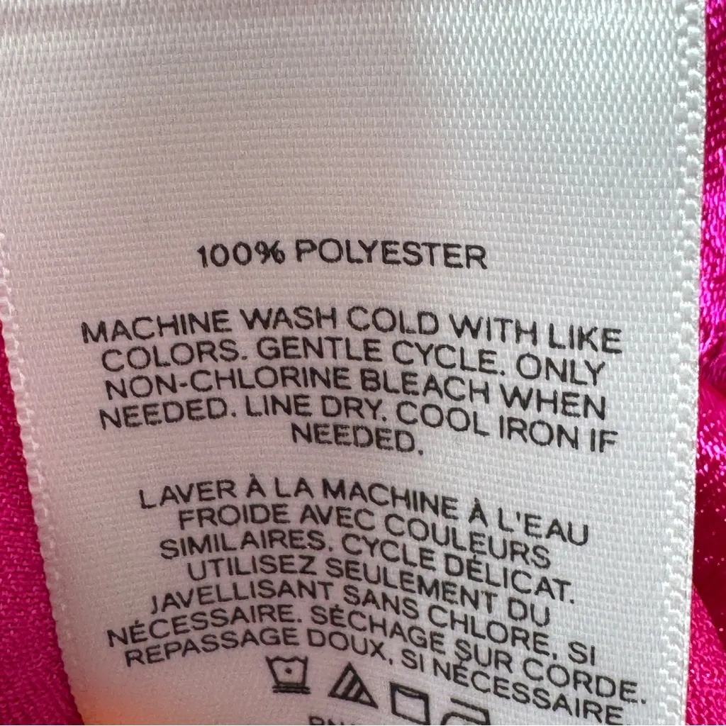 Express Satin Drape Front String Racerback Camisole Top Hot‎ Pink Medium - Image 9