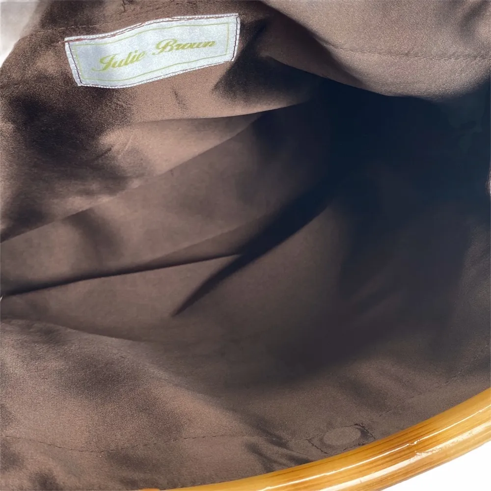 Julie Brown ꕥ Bamboo Boho Top Handle Satchel Bag ꕥ Chocolate Micro Suede ꕥ - Image 7