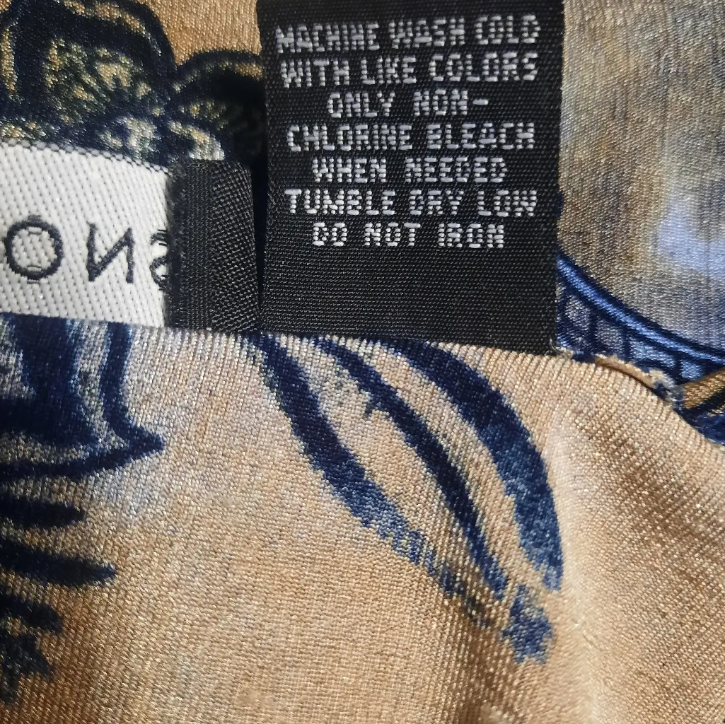 Impressions Lifestyle Floral Blouse Size Medium Blue - Image 5