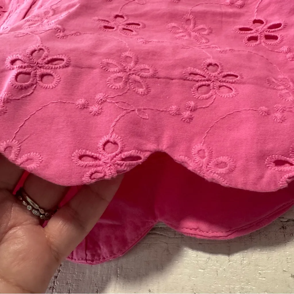 Crown & Ivy‎ Shelby Scalloped Shorts NWT size 8 Pink Rage Eyelet 4” Inseam - Image 2