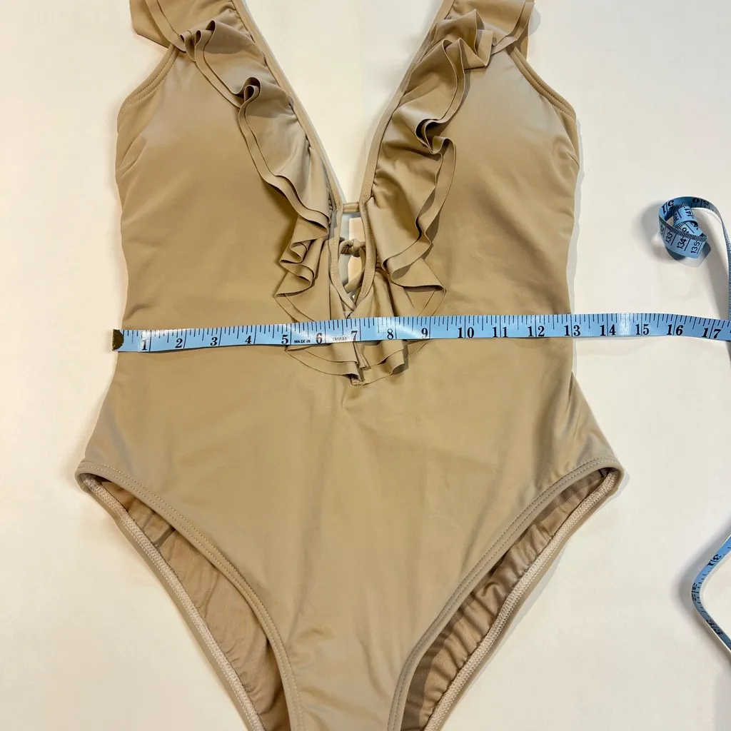 MICHAEL Michael Kors Ruffle Deep V One-Piece - Image 6