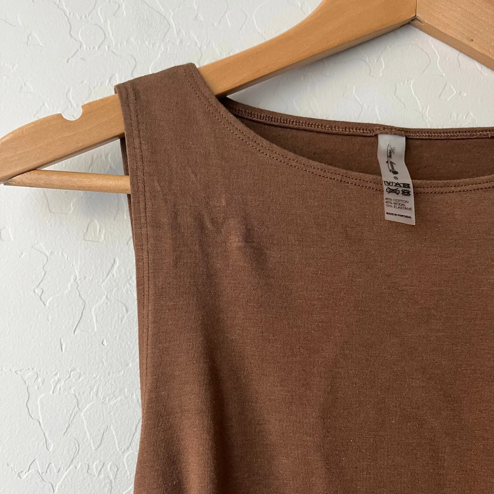 Heavy Manners Brown Ruched Sleeveless Cotton Jersey Mini Dress Size‎ Small - Image 5